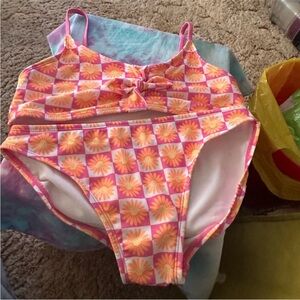 Floral Pink and Orange Bikini Set